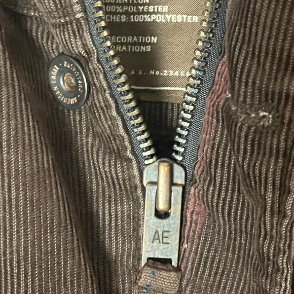 American Eagle Brown Corduroy Trucker Jacket Mens XXL Faux Fur Lined Heavyweight - Picture 5 of 11